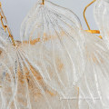 China Luxury Glass Leaf Pendant Lamp Crystal Leaf Chandelier Manufactory